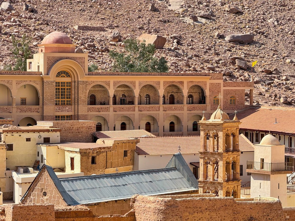 Inner buildings and bell tower of Saint Catherine Monastery fortress